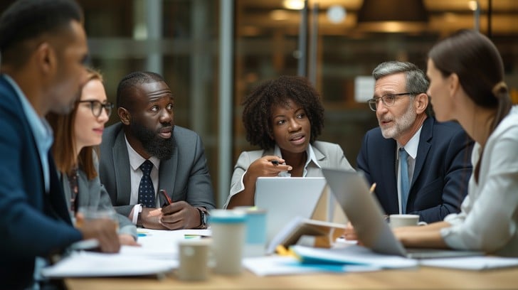 Equipe Event1 em reunião estratégica